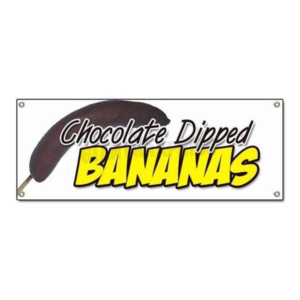 Signmission CHOCOLATE BANANAS BANNER SIGN dipped frozen signs dessert dip banana - B-CHOCOLATE BANANAS
