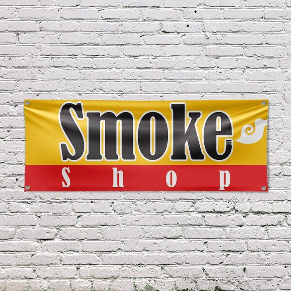Signmission Smoke Shop, 18 Inch x 48 Inch, Vinyl Banner - B-30859