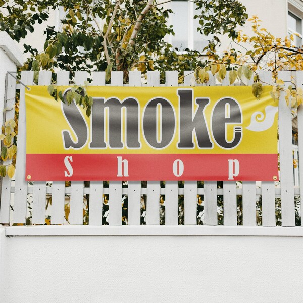 Signmission Smoke Shop, 18 Inch x 48 Inch, Vinyl Banner - B-30859