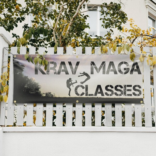 Signmission Krav Maga Classes, 24 Inch x 72 Inch, Vinyl Banner - B-72-30721
