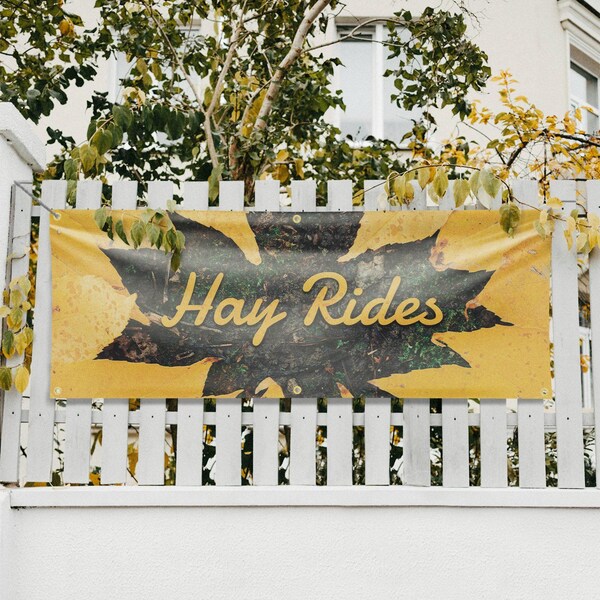 Signmission Hay Rides, 24 Inch x 72 Inch, Vinyl Banner - B-72-30694