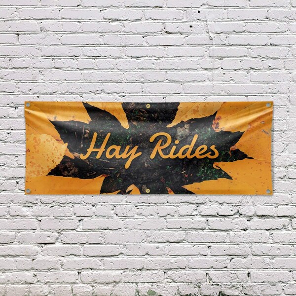Signmission Hay Rides, 24 Inch x 72 Inch, Vinyl Banner - B-72-30694