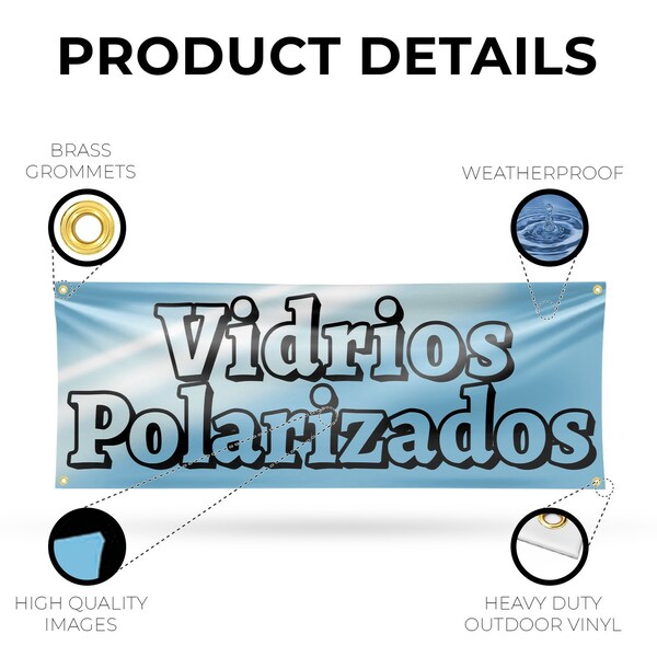 Signmission Vidrios Polarizados, 18 Inch x 48 Inch, Vinyl Banner - B-30917