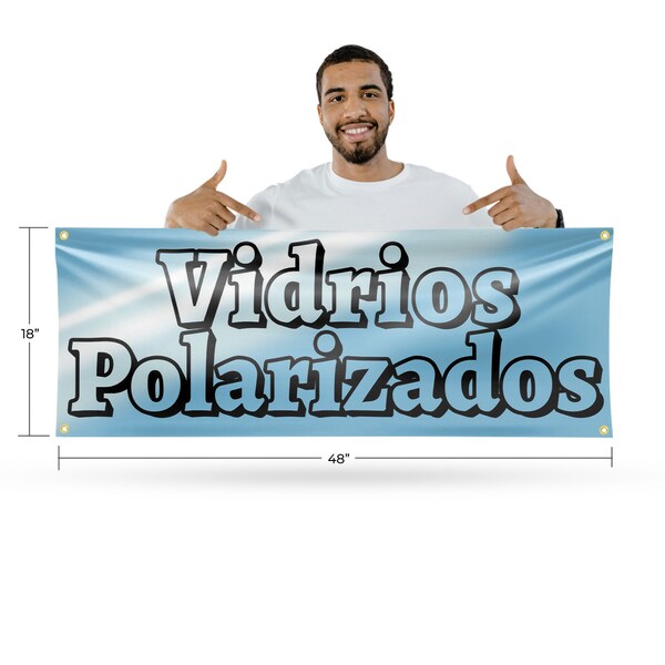 Signmission Vidrios Polarizados, 18 Inch x 48 Inch, Vinyl Banner - B-30917
