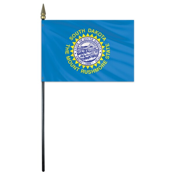 Global Flags Unlimited South Dakota Stick Flag 4"x6" E Gloss - 200610