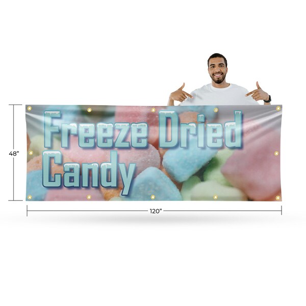 Signmission Freeze Dried Candy, 48 Inch x 120 Inch, Vinyl Banner - B-120-30649