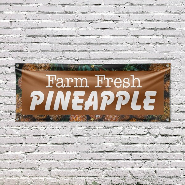 Signmission Farm Fresh Pineapples, 24 Inch x 72 Inch, Vinyl Banner - B-72-30608