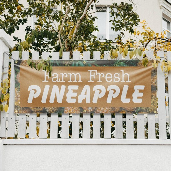 Signmission Farm Fresh Pineapples, 24 Inch x 72 Inch, Vinyl Banner - B-72-30608