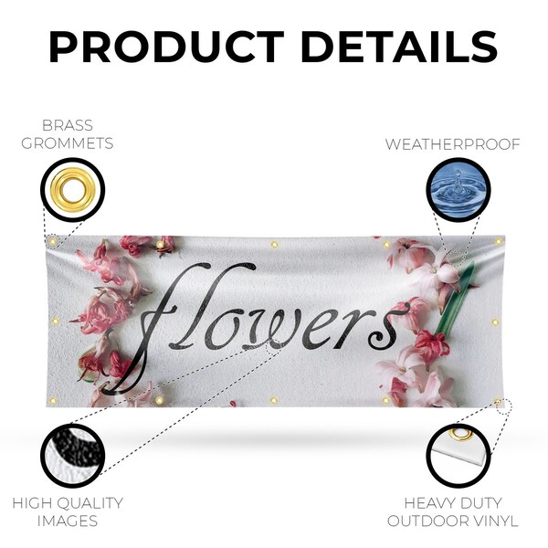 Signmission Flowers, 48 Inch x 120 Inch, Vinyl Banner - B-120-30640