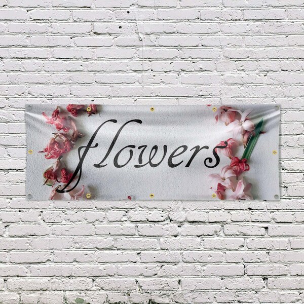 Signmission Flowers, 48 Inch x 120 Inch, Vinyl Banner - B-120-30640
