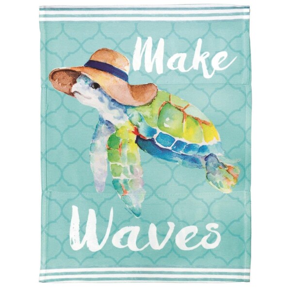 Dicksons 13 x 18 in. Flag Print Make Waves Sea Turtle Polyester Garden - M080062