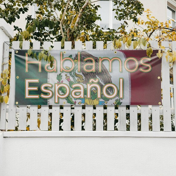 Signmission Hablamos Espanol, 36 Inch x 96 Inch, Vinyl Banner - B-96-30685