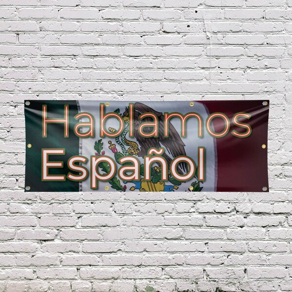 Signmission Hablamos Espanol, 36 Inch x 96 Inch, Vinyl Banner - B-96-30685