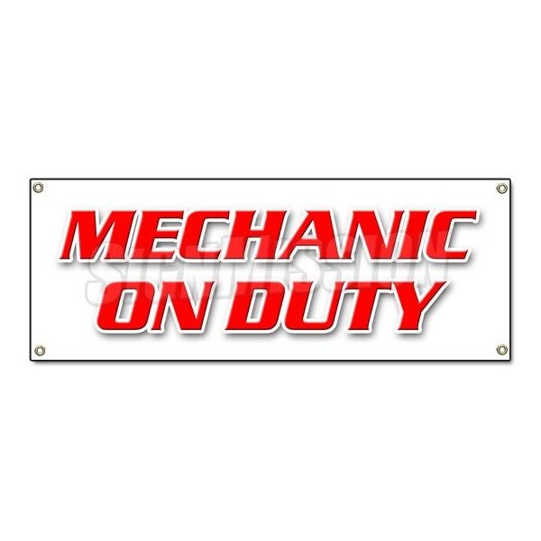 Signmission MECHANIC ON DUTY BANNER SIGN repair shop automotive mechanic tools maintenance - B-MECHANIC ON DUTY