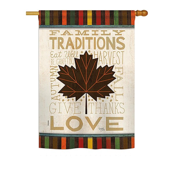 Gardencontrol 28 x 40 in. Seasonal Harvest & Autumn Impressions  Vertical House Flag - Family Traditions Fall - GA3454490