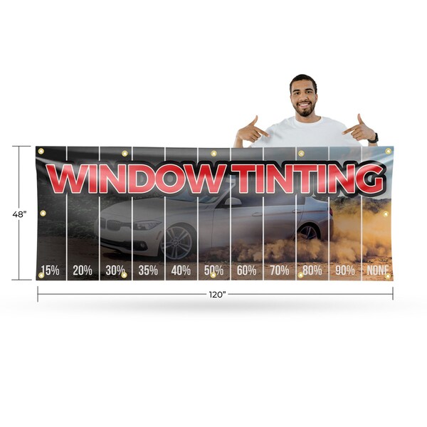 Signmission Window Tinting Percentage, 48 Inch x 120 Inch, Vinyl Banner - B-120-30947