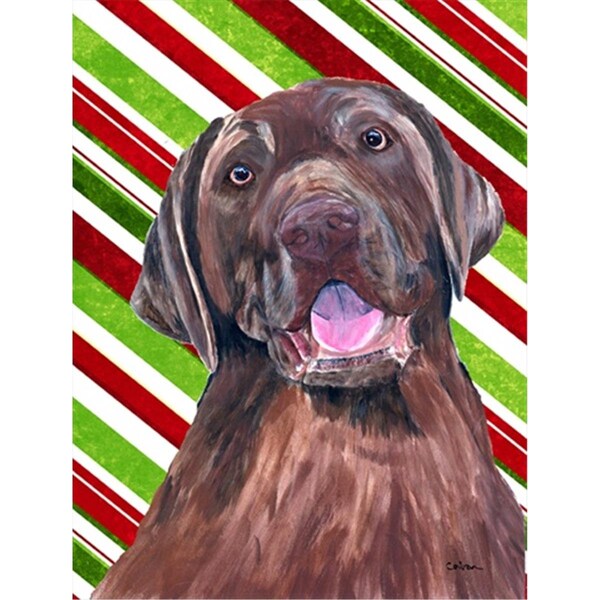 Carolines Treasures Labrador Candy Cane Holiday Christmas Flag - Garden Size- 11 x 15 in. - SC9344GF