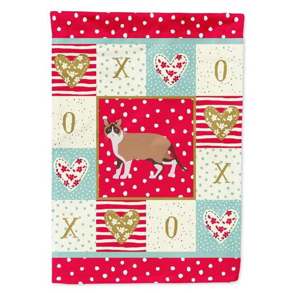 Carolines Treasures 11 x 0.01 x 15 in. Snowshoe Cat Love Garden Flag - CK5713GF