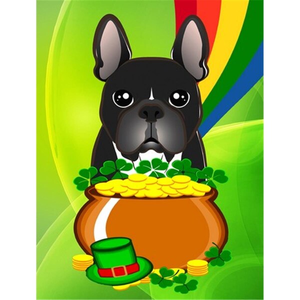 Patioplus French Bulldog St. Patricks Day Flag Garden - PA260590