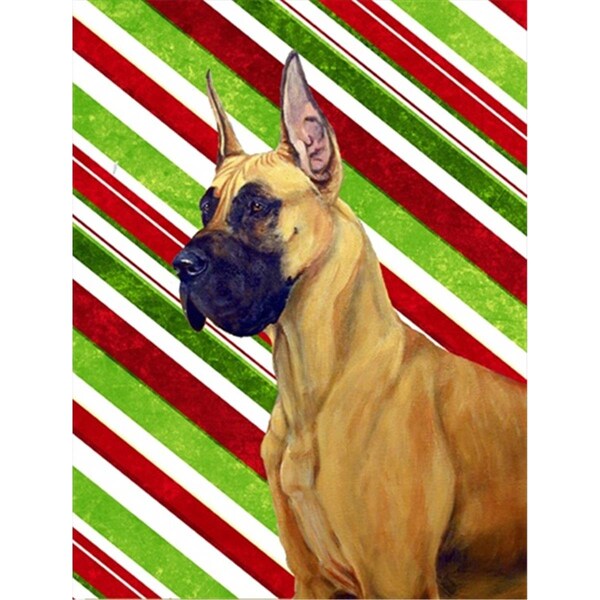 Patioplus 11 x 15 in. Great Dane Candy Cane Holiday Christmas Garden Size Flag - PA714078