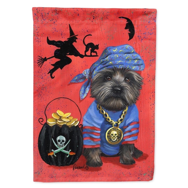 Patioplus 28 x 0.01 x 40 in. Cairn Terrier Black Pirate Halloween Canvas House Flag - PA2102692