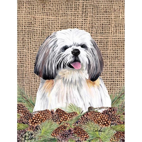 Carolines Treasures Shih Tzu Flag Canvas - House Size - SC9040CHF