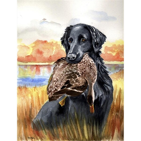 Patioplus 28 x 40 in. Flat Coated Retriever Flag Canvas House Size - PA2554863