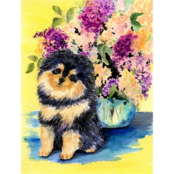 Carolines Treasures Pomeranian Canvas Flag - House Size- 28 x 40 in. - SS8290CHF