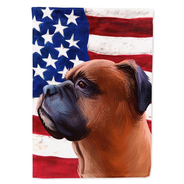 Carolines Treasures Boxer Dog American Canvas House Flag - 28 x 0.01 x 40 in. - CK6454CHF