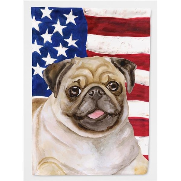 Carolines Treasures Carolines Treasures BB9718GF Fawn Pug Patriotic Garden Flag - BB9718GF