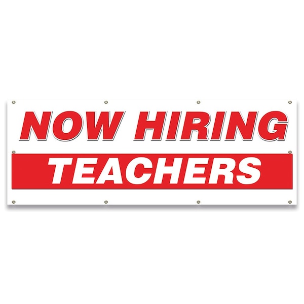 Signmission Now Hiring Teachers Banner Apply Inside Accepting Application Single Sided - B-96-30311