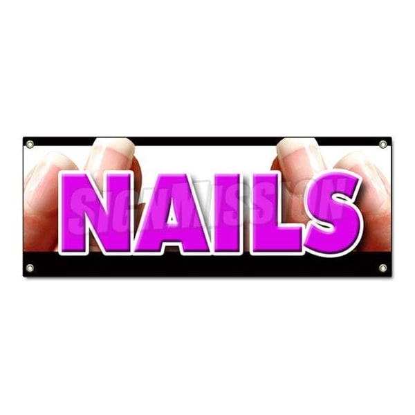 Signmission NAILS BANNER SIGN nail salon manicure spa signs manicurist hair beauty - B-NAILS