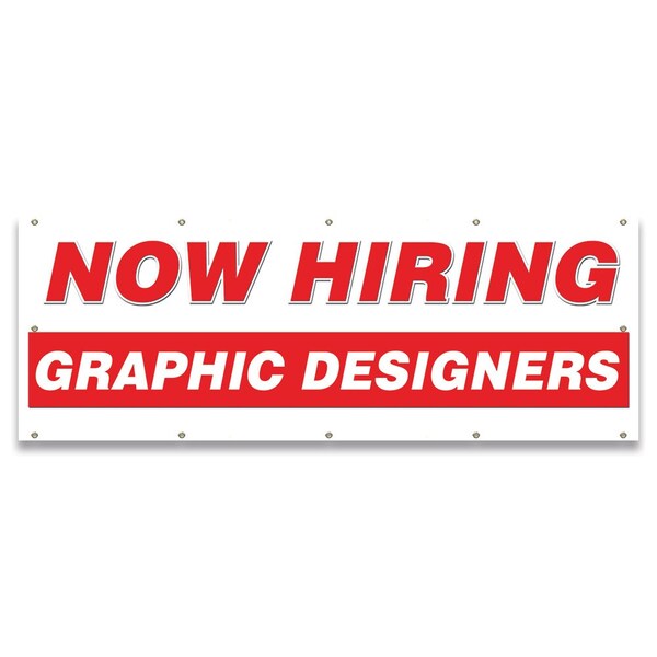 Signmission Now Hiring Graphic Designers Banner Apply Inside Accepting Application Single Sided - B-120-30252