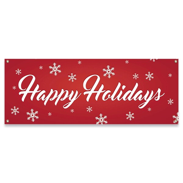 Signmission Happy Holidays Banner Concession Stand Food Truck Single Sided - B-30085