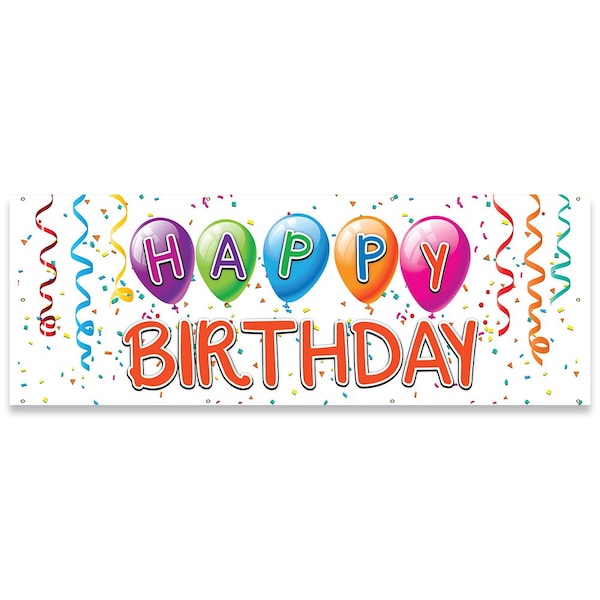 Signmission Happy Birthday1 Banner Concession Stand Food Truck Single Sided - B-96-30083