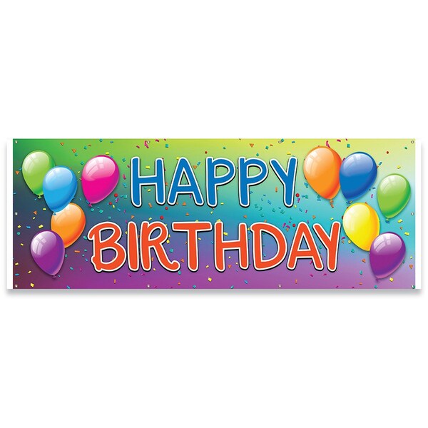 Signmission Happy Birthday Banner Concession Stand Food Truck Single Sided - B-96-30082