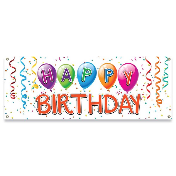 Signmission Happy Birthday1 Banner Concession Stand Food Truck Single Sided - B-30083