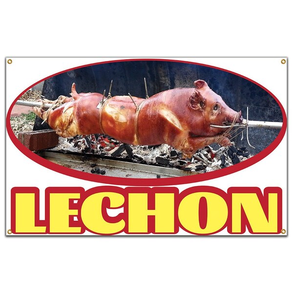 Signmission Lechon Banner Concession Stand Food Truck Single Sided - B-LECHON19