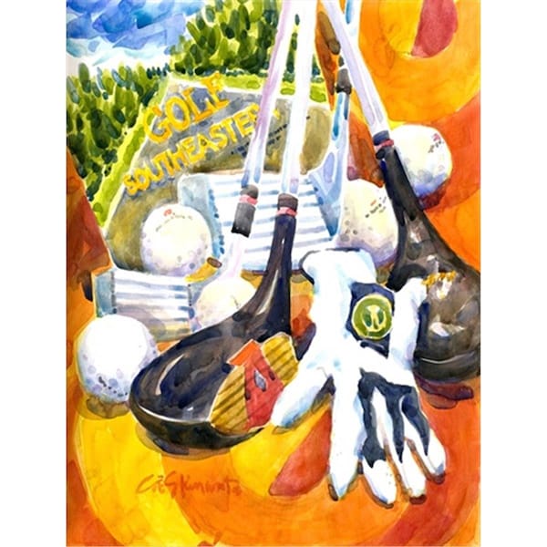 Patioplus 11 x 15 in. Southeastern Golf Clubs With Glove And Balls Flag Garden Size - PA245770