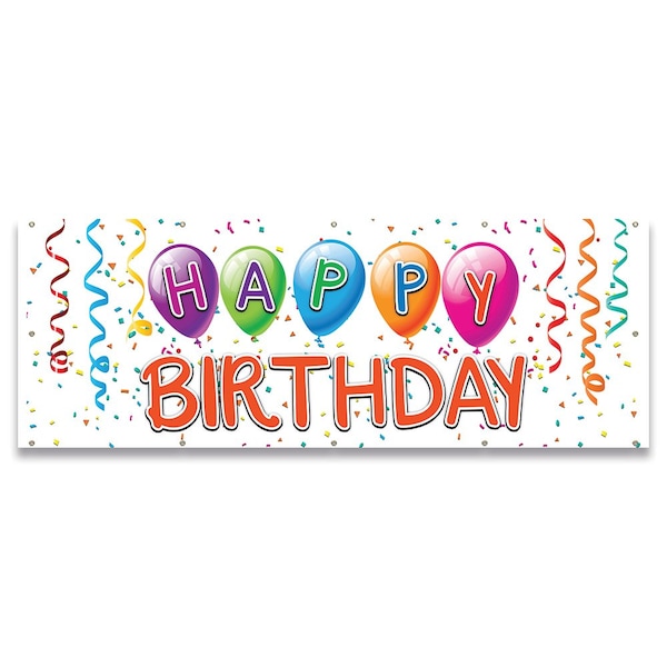Signmission Happy Birthday1 Banner Concession Stand Food Truck Single Sided - B-120-30083