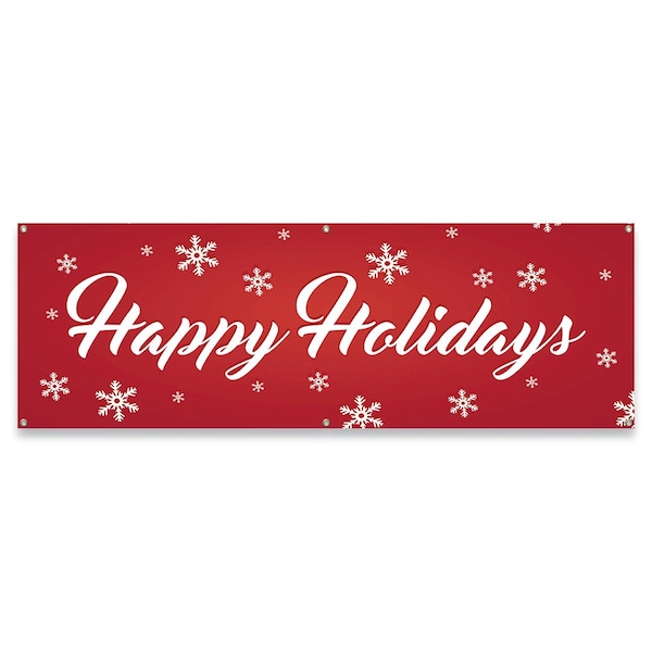 Signmission Happy Holidays Banner Concession Stand Food Truck Single Sided - B-72-30085
