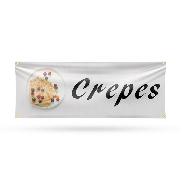 Signmission Crepes, 18 Inch x 48 Inch, Vinyl Banner - B-30534
