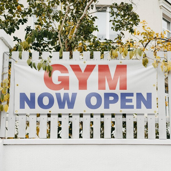 Signmission Gym Now Open, 48 Inch x 120 Inch, Vinyl Banner - B-120-30684