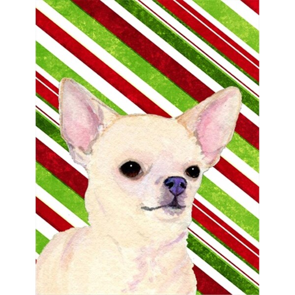 Patioplus 11 x 15 In. Chihuahua Candy Cane Holiday Christmas Flag; Garden Size - PA246646