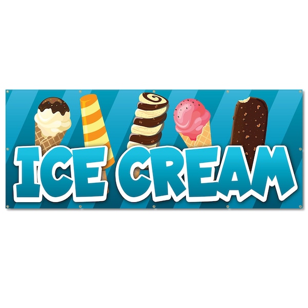 Signmission Ice Cream, 48 Inch, Banner - B-120-30396