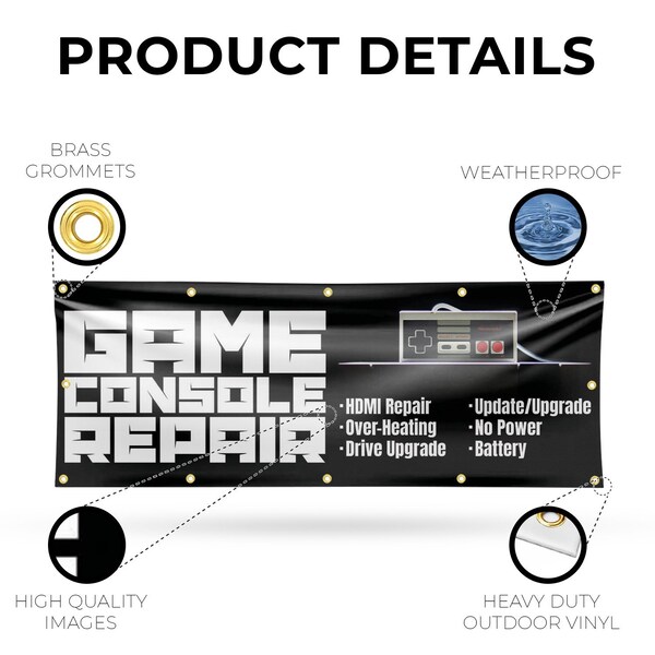 Signmission Game Console Repair, 48 Inch x 120 Inch, Vinyl Banner - B-120-30668