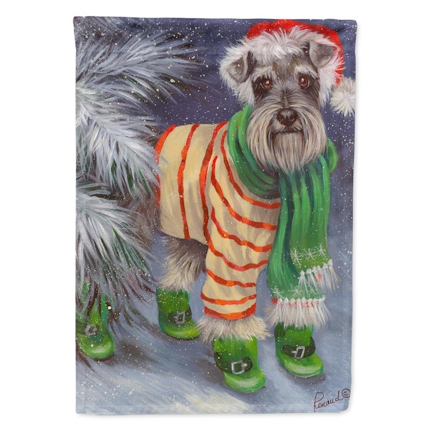 Patioplus 11 x 0.01 x 15 in. Schnauzer Christmas Green Boots Garden Flag - PA1714153