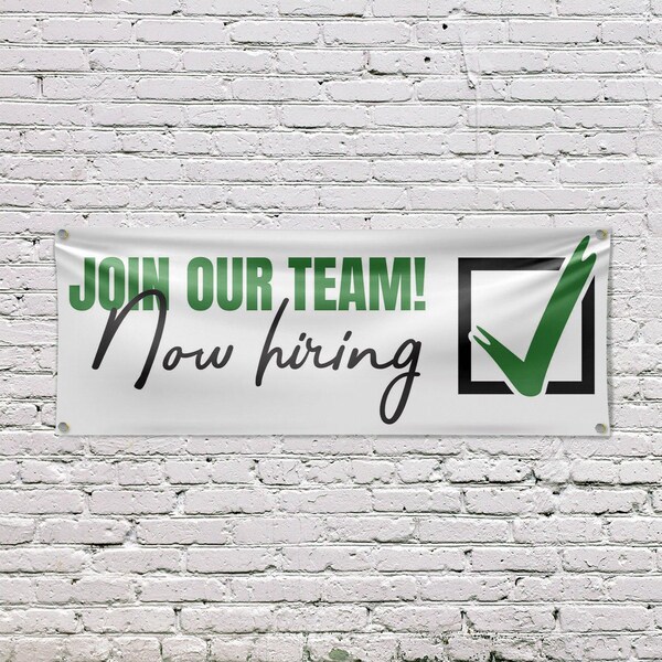 Signmission Join Our Team Now Hiring, 18 Inch x 48 Inch, Vinyl Banner - B-30713