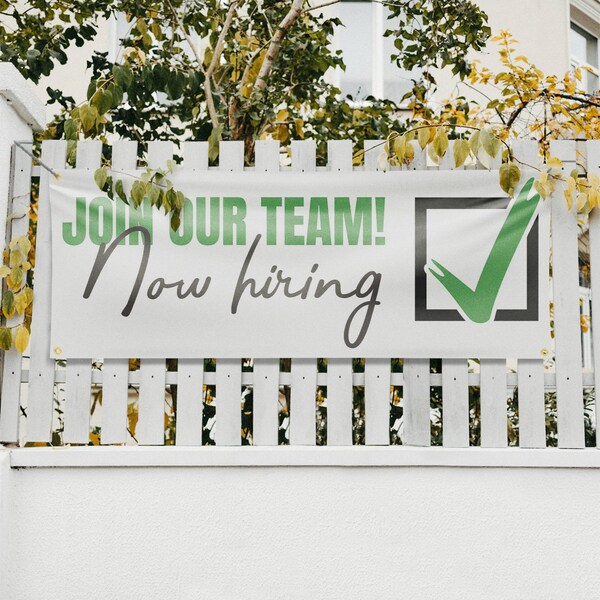 Signmission Join Our Team Now Hiring, 18 Inch x 48 Inch, Vinyl Banner - B-30713