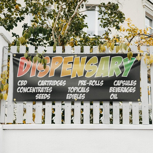 Signmission Dispensary CBD Pre Rolls Edibles, 24 Inch x 72 Inch, Vinyl Banner - B-72-30547